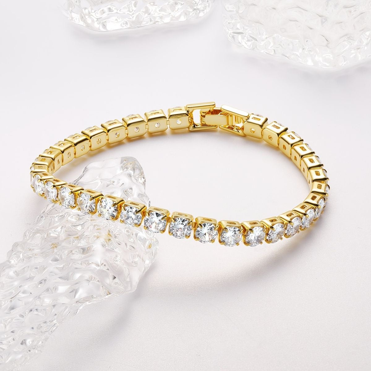Classic Tennis Bracelet -  Golden Stone