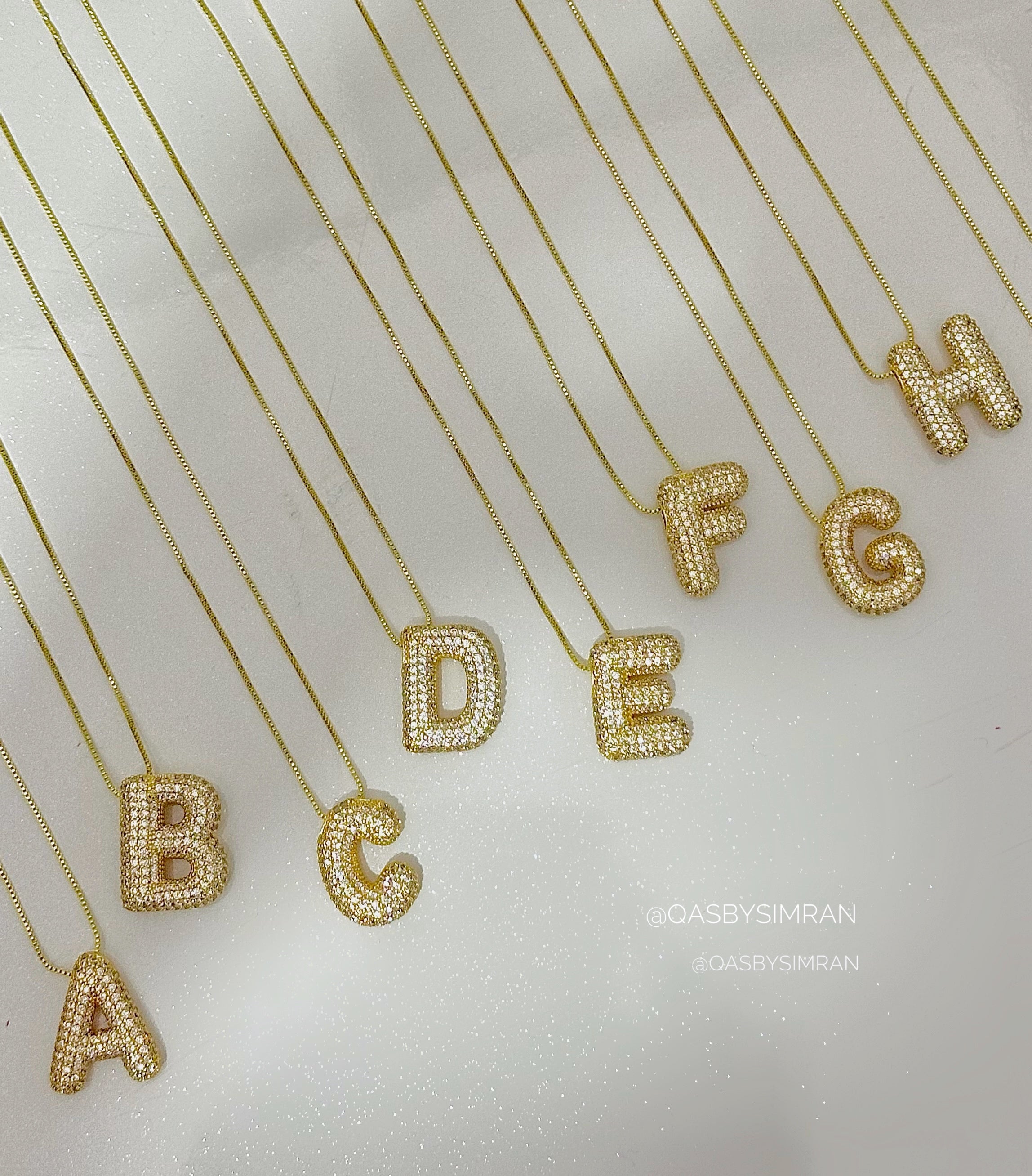 Studded Initials Statement Necklace