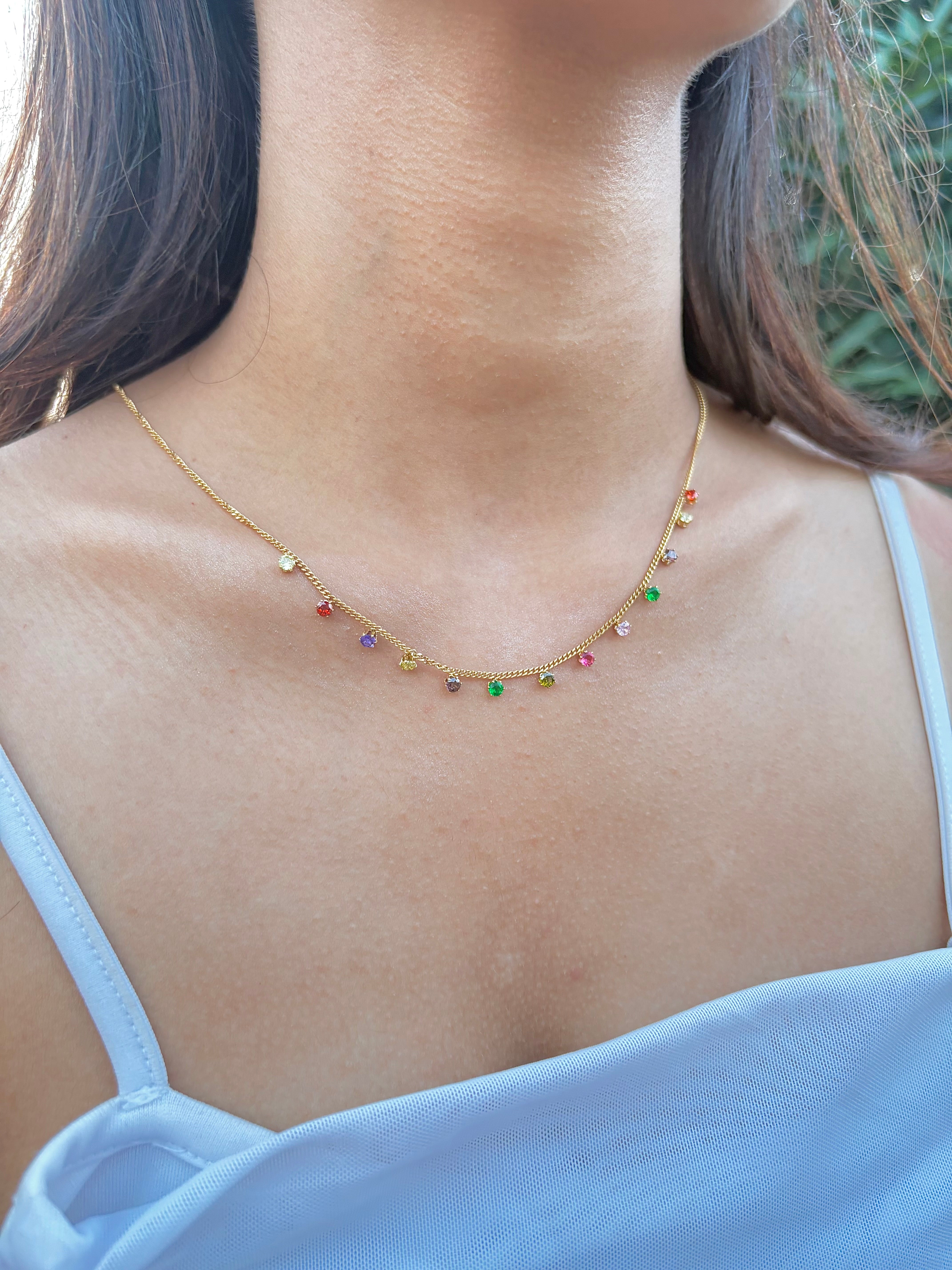 Delilah Multi Colour Dainty Necklace