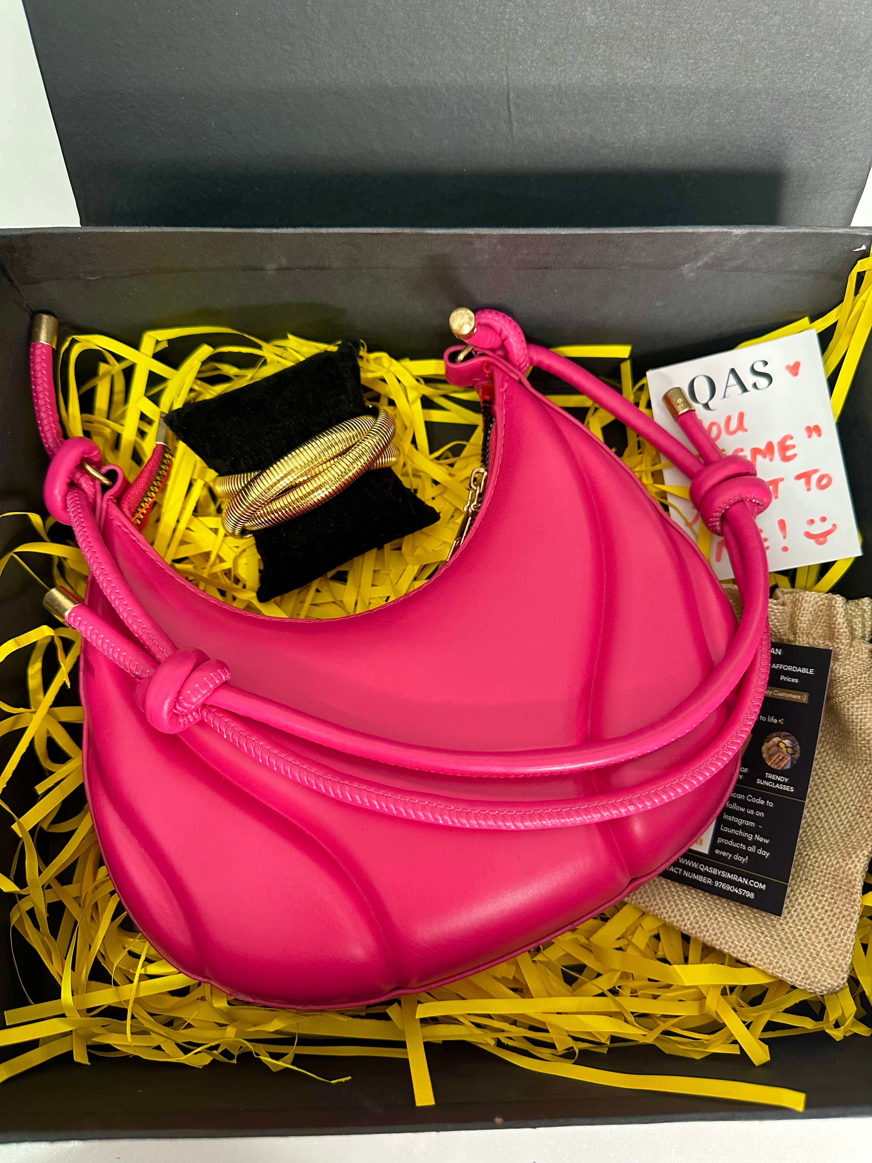 Pink Leo Bag + Lola Statement Bracelet