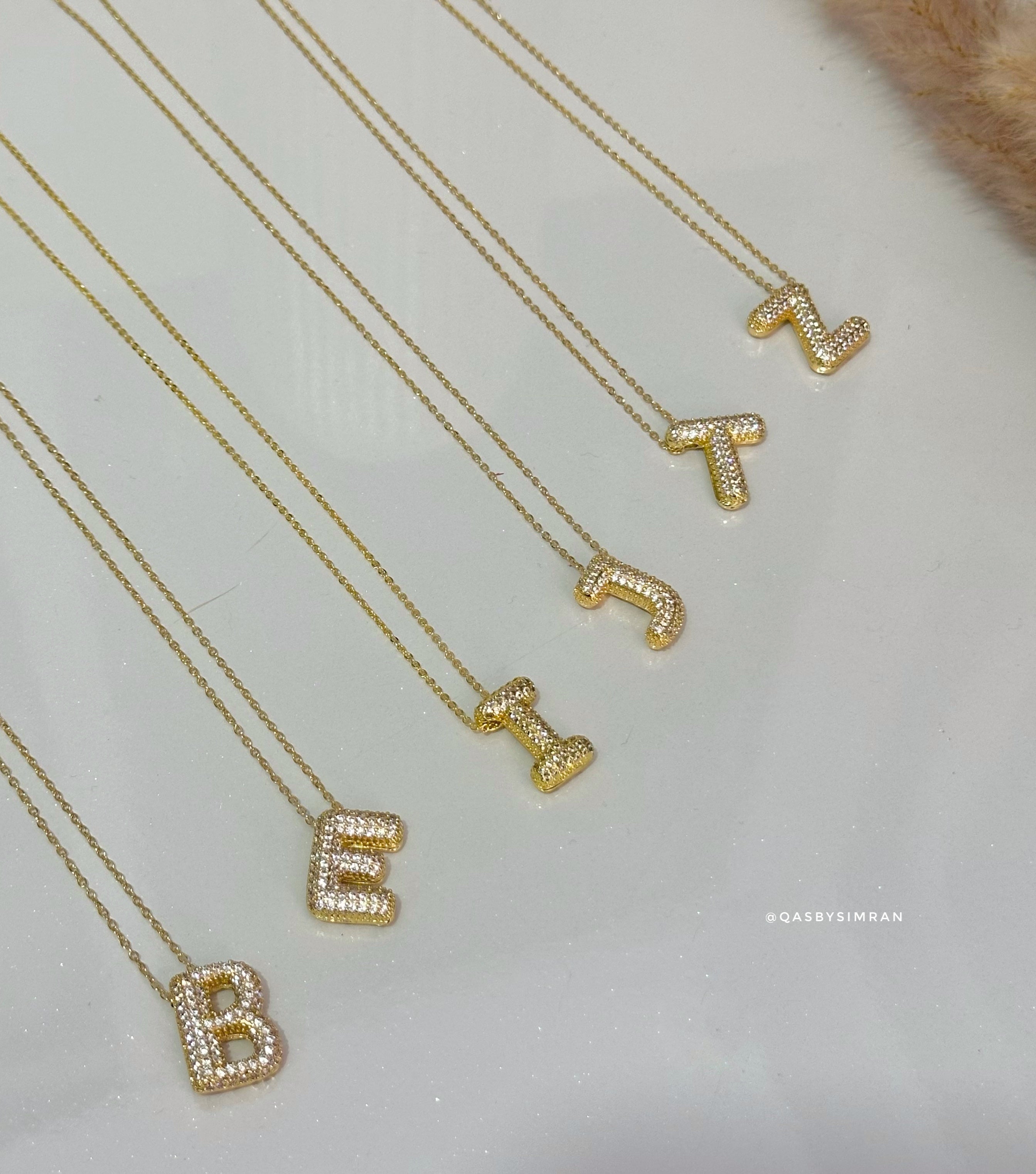 Initials Studded Necklace