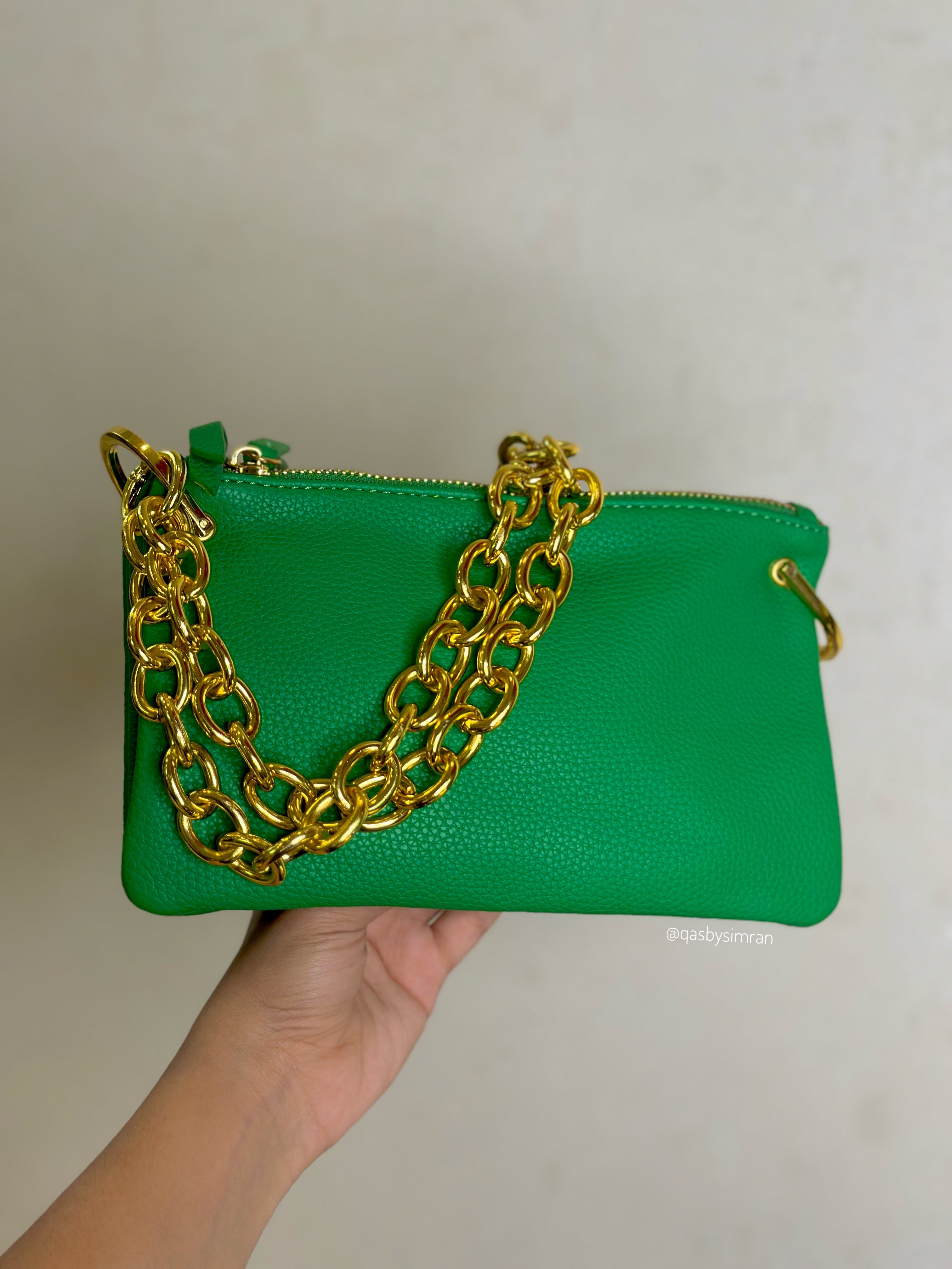 Zoha Green Plush Bag