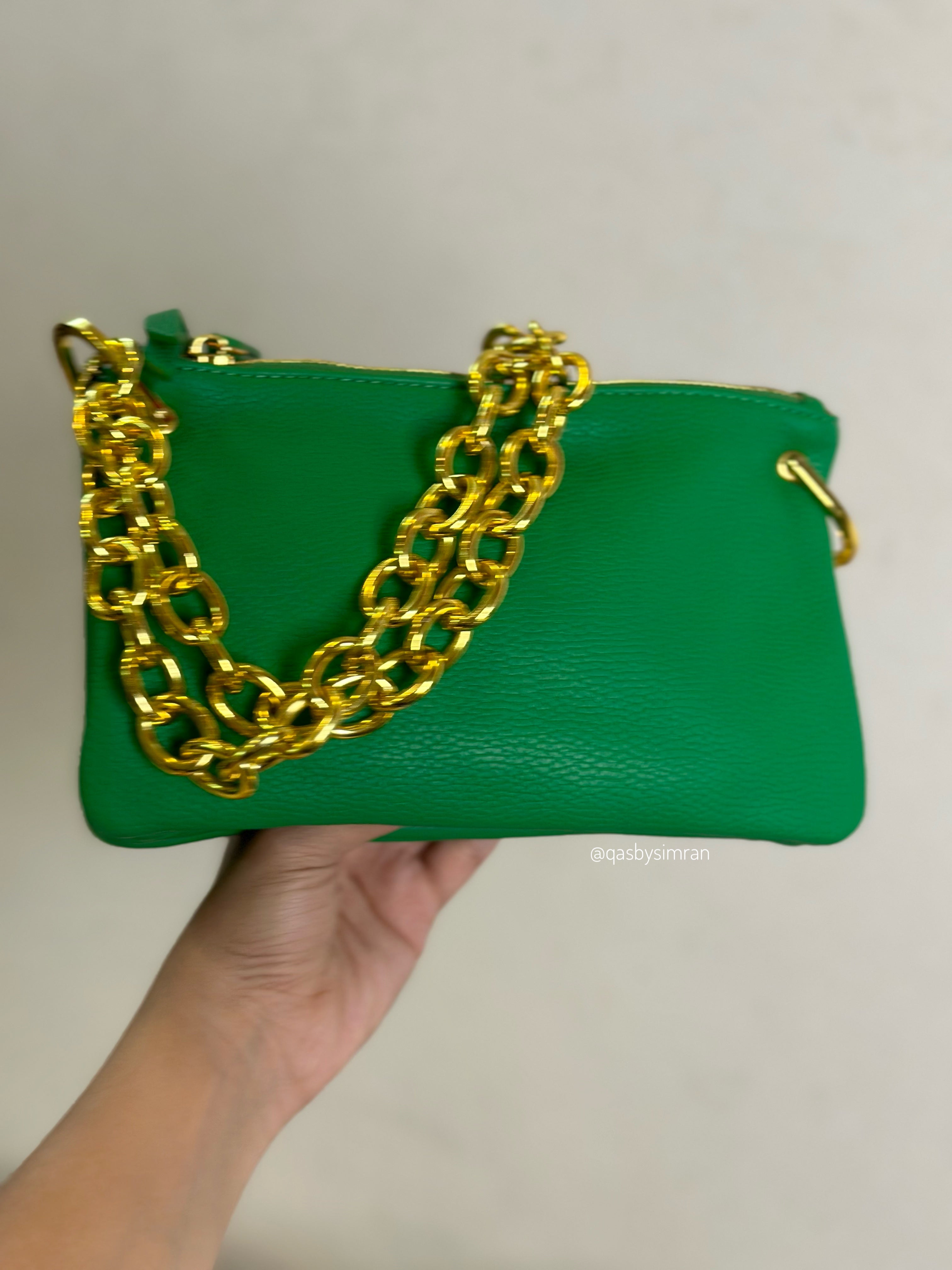 Zoha Green Plush Bag