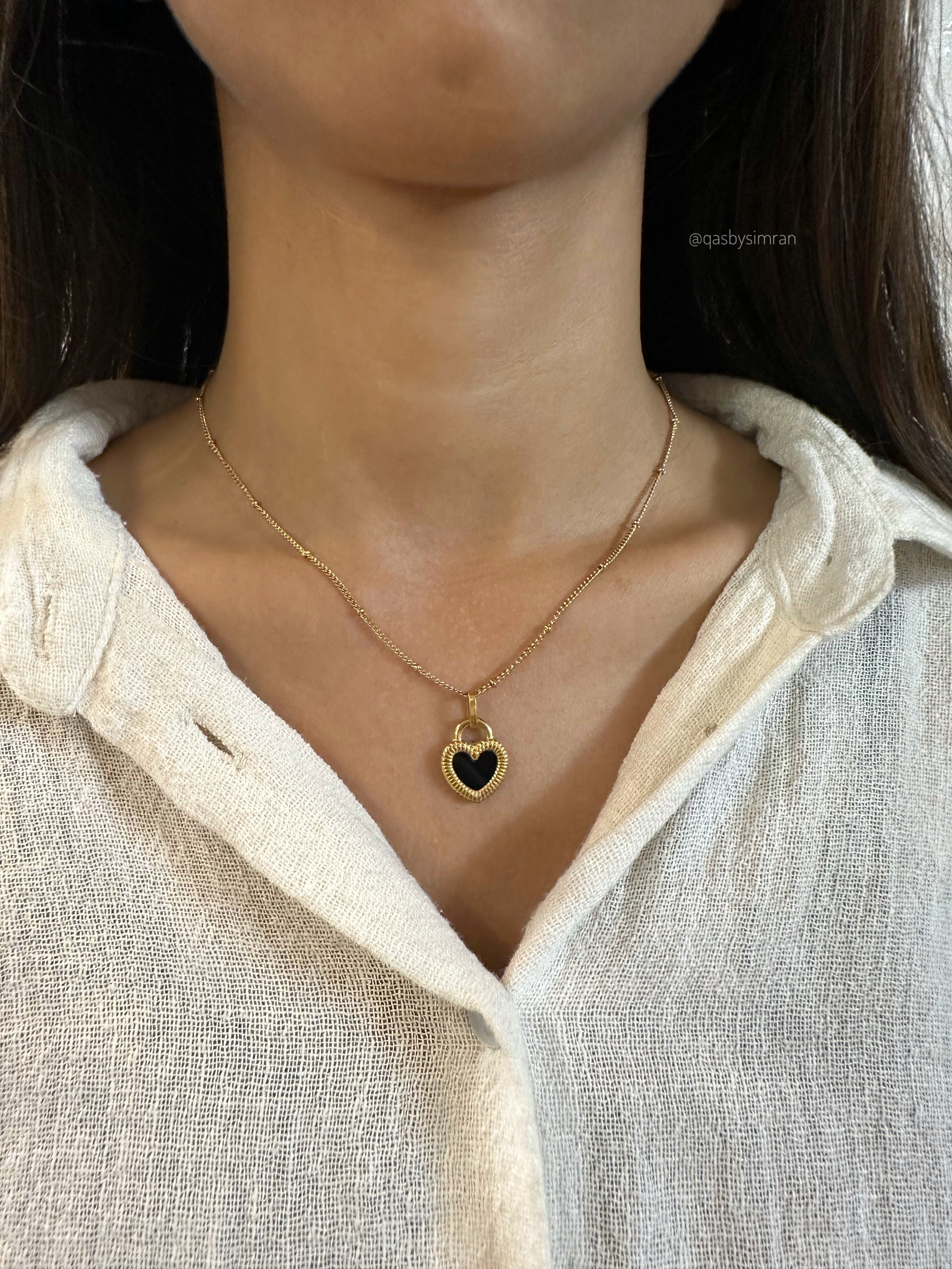 Cora Reversible Heart Necklace