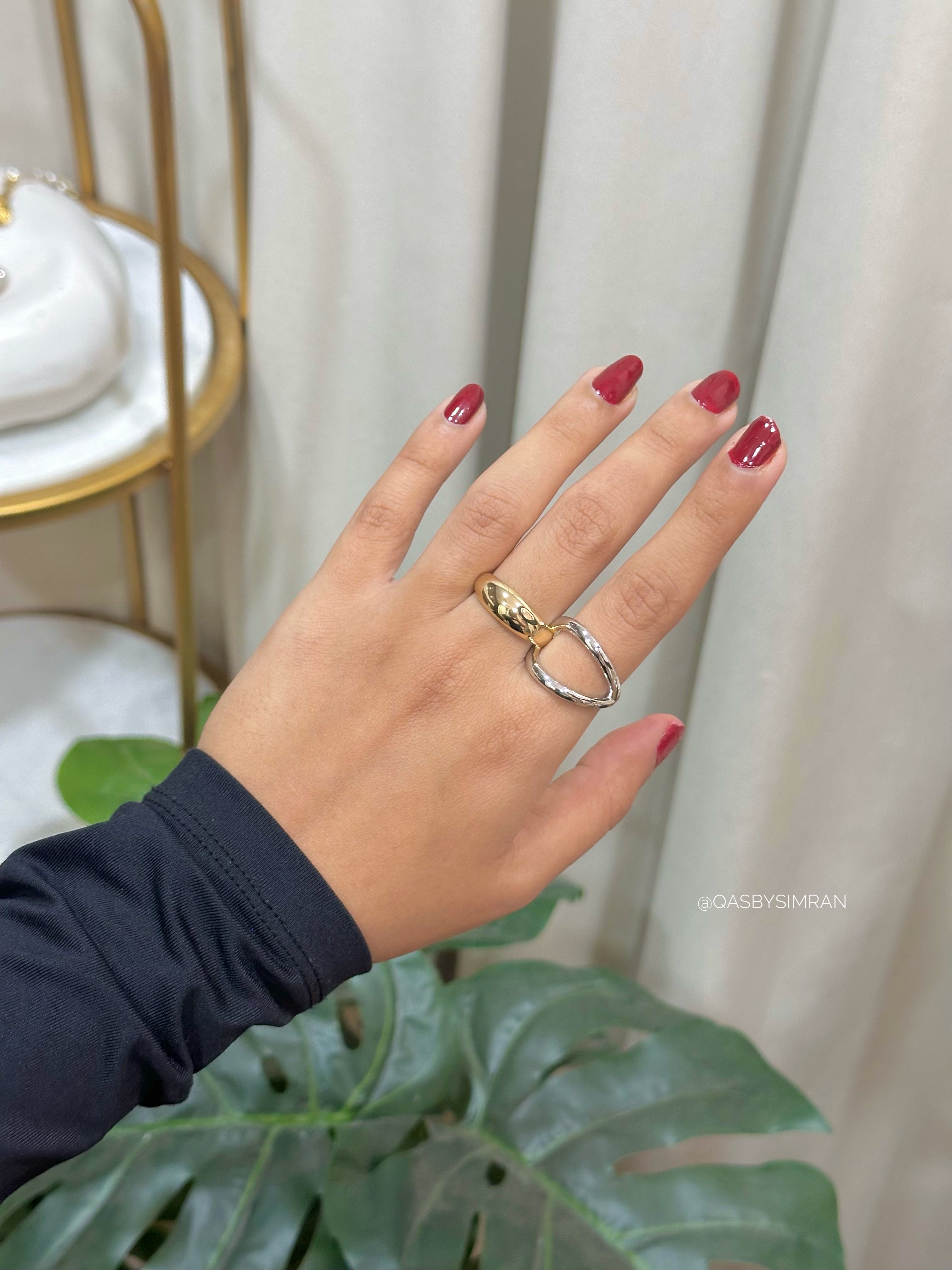 Hailey Two-Toned Attached Statement Ring