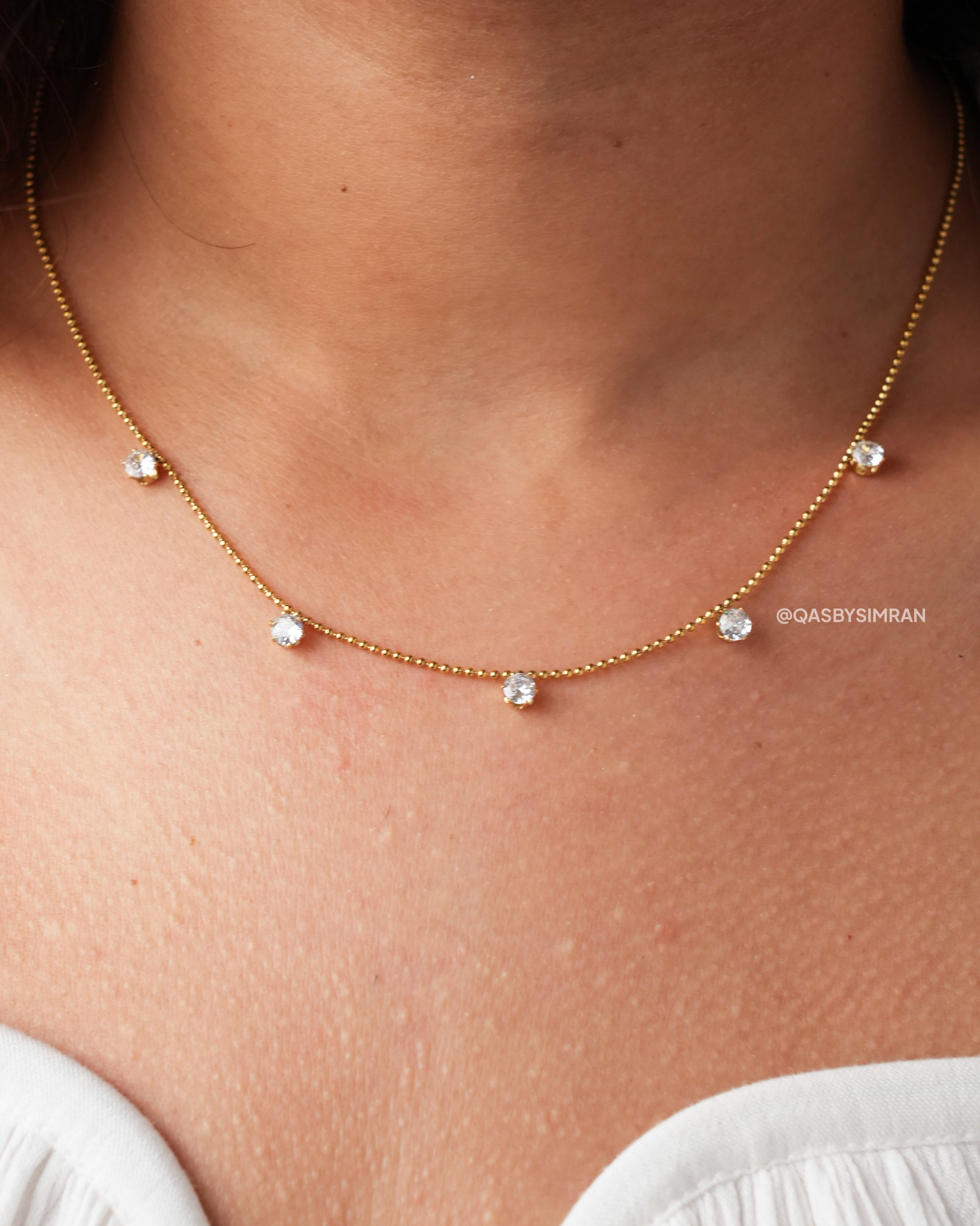 Delilah Multistone Dainty Necklace