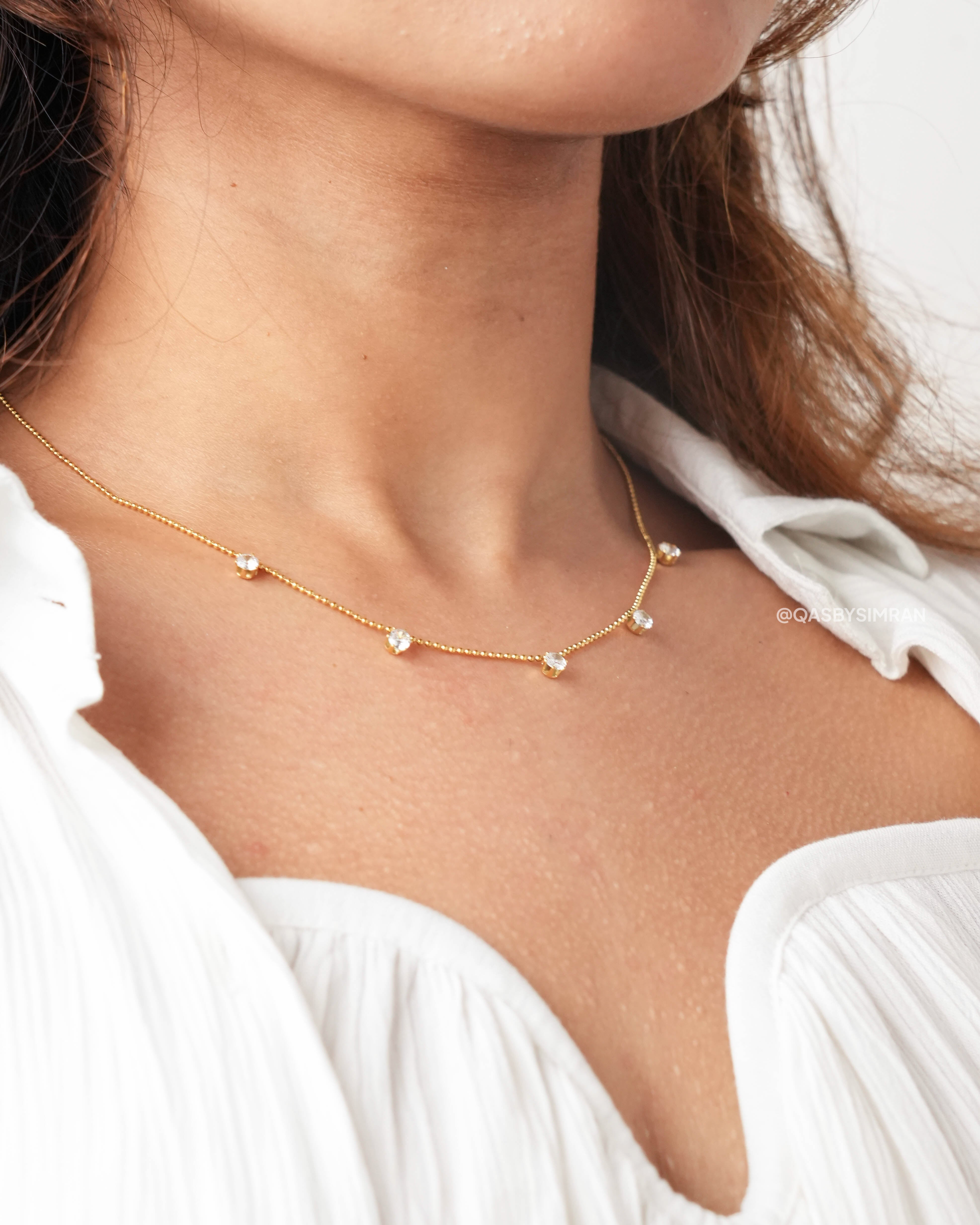 Delilah Multistone Dainty Necklace