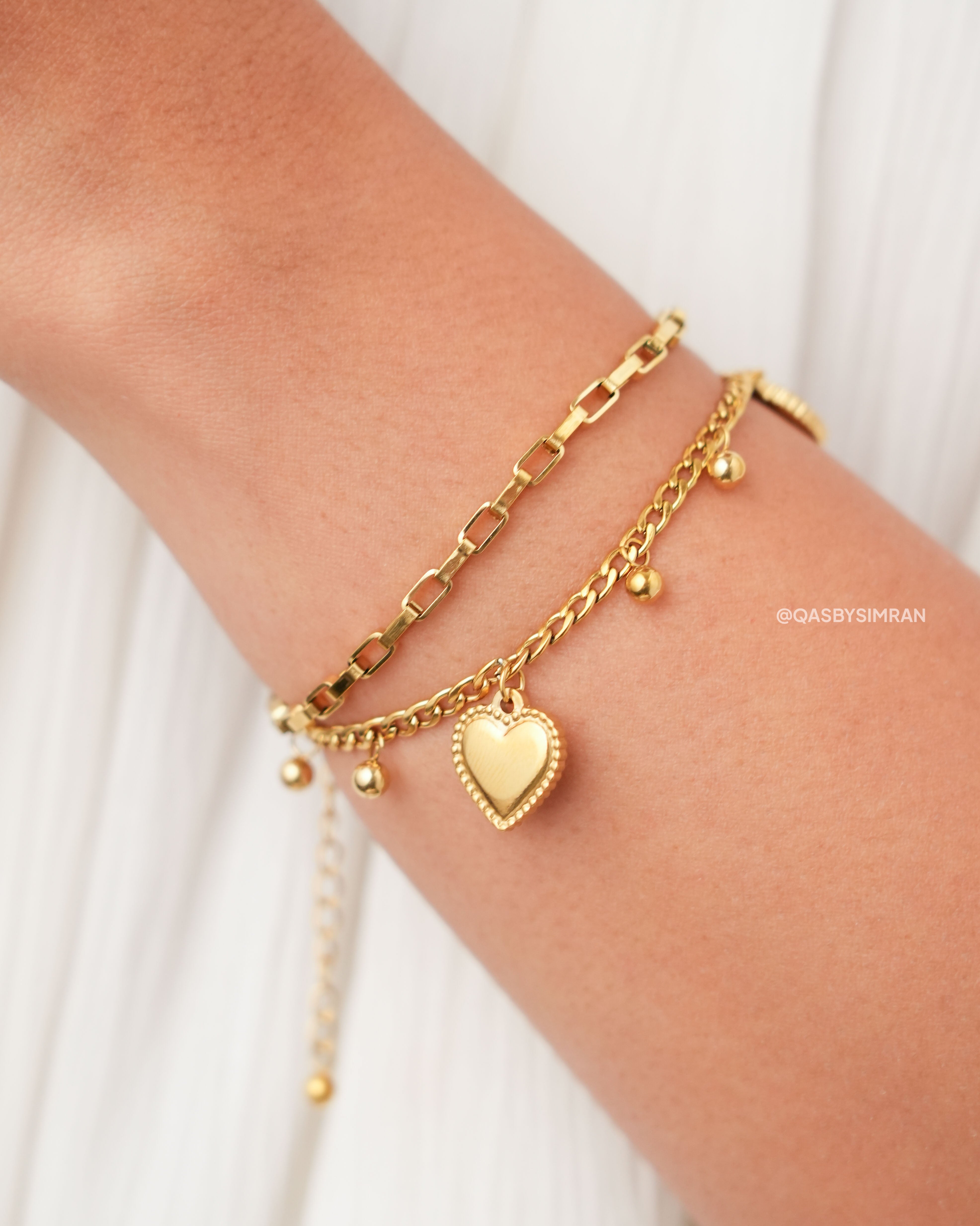 Eva Heart Layered Chunky Bracelet