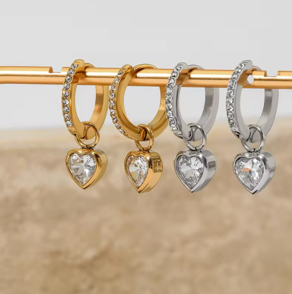 Bella Detachable Heart Earrings